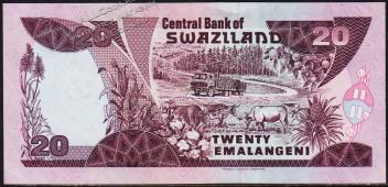 Свазиленд 20 эмалангени 1998г. P.25с - UNC - Свазиленд 20 эмалангени 1998г. P.25с - UNC