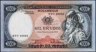 Мозамбик 1000 эскудо 1972г. P.112в(1) - UNC - Мозамбик 1000 эскудо 1972г. P.112в(1) - UNC