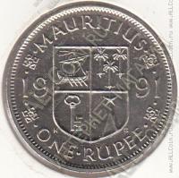 10-94 Маврикий 1 рупия 1991г. КМ # 55 медно-никелевая 7,5гр 26,6мм