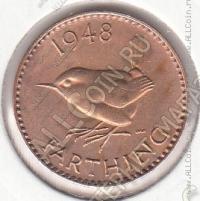 21-99 Великобритания 1 фартинг 1948г. КМ # 843 бронза 2,8гр. 20мм