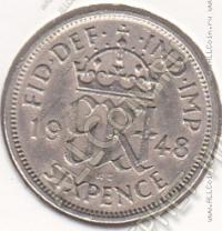 29-18 Великобритания 6 пенсов 1948г. КМ # 862 медно-никелевая 2,83гр. 19,5мм