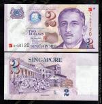 Сингапур 2 доллара 2000г. P.45 UNC-милениум