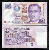 Сингапур 2 доллара 2000г. P.45 UNC-милениум