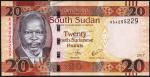 Банкнота Южный Судан 20 фунтов 2017 года. P.NEW - UNC