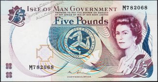 Банкнота Остров Мэн 5 фунтов 2015 года. P.48а - UNC - Банкнота Остров Мэн 5 фунтов 2015 года. P.48а - UNC