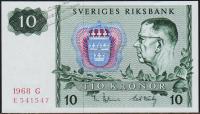 Швеция 10 крон 1968г. P.52в(2)  - UNC