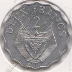 6-142 Руанда 2 франка 1970г. KM# 10 алюминий 1,49гр 23,5мм