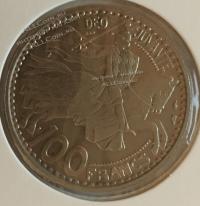 #15-114 Монако 100 франков 1950г. Серебро.UNC