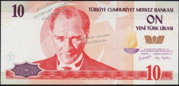 Банкнота Турция 10 новых лир 2005 года. P.218 UNC - Банкнота Турция 10 новых лир 2005 года. P.218 UNC