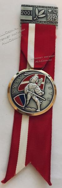 #369 Швейцария спорт Медаль Знаки. Групповой чемпионат в округе Тичино. 2001 год.