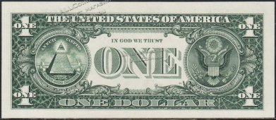 Банкнота США 1 доллар 1995 года. Р.496а - UNC "D" D-I - Банкнота США 1 доллар 1995 года. Р.496а - UNC "D" D-I