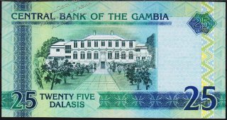 Банкнота Гамбия 25 даласи 2006 года. P.27a - UNC  - Банкнота Гамбия 25 даласи 2006 года. P.27a - UNC 