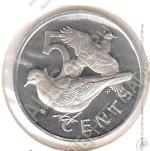 5-2 Британские Вирдинские Острова 5 центов 1975г.КМ # 2 PROOF медно-никелевая 3,0 гр. 19,5 мм