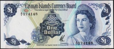 Каймановы острова 1 доллар 1971г. P.1в - UNC - Каймановы острова 1 доллар 1971г. P.1в - UNC