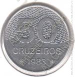 6-104 Бразилия 50 крузейро 1983 г. KM# 594.1 Нержавеющая сталь 7,34 гр. 28,0 мм. 