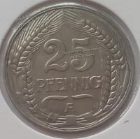 34-119 Германия 25 пфеннингов 1912А. Медь Никель XF+