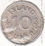 32-66 Исландия 10 аурар 1940г. КМ # 1,2 медно-никелевая 1,5гр. 
