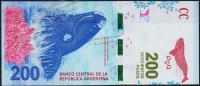 Аргентина 200 песо 2015г. P.NEW - UNC "А" 