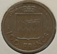 #15-117 Монако 100 франков 1956г. Серебро.UNC