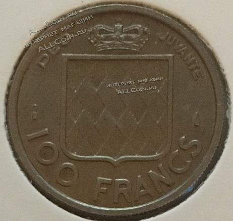 #15-117 Монако 100 франков 1956г. Серебро.UNC 