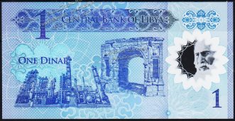 Банкнота Ливия 1 динар 2019 года. P.NEW - UNC - Банкнота Ливия 1 динар 2019 года. P.NEW - UNC