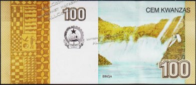 Банкнота Ангола 100 кванза 2012 года. P.153 UNC - Банкнота Ангола 100 кванза 2012 года. P.153 UNC