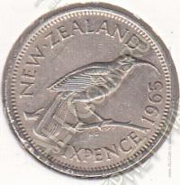  5-125	Новая Зеландия 6 пенсов 1965г. КМ # 26,2 медно-никелевая 2,83гр. 19,3мм