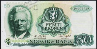 Норвегия 50 крон 1983г. P.37d(8) - UNC - Норвегия 50 крон 1983г. P.37d(8) - UNC