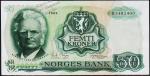 Банкнота Норвегия 50 крон 1969 года. P.37a(3) - UNC
