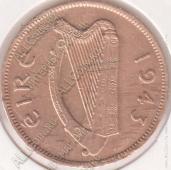 3-42 Ирландия 1/2 пенни 1943г. KM# 10 бронза 5,67гр 25,5мм - 3-42 Ирландия 1/2 пенни 1943г. KM# 10 бронза 5,67гр 25,5мм