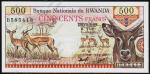 Банкнота Руанда 500 франков 1978 года. P.13а - UNC