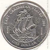 35-79 Восточные Карибы 1 доллар 2004г.  - 35-79 Восточные Карибы 1 доллар 2004г. 