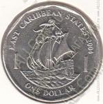 35-79 Восточные Карибы 1 доллар 2004г. 
