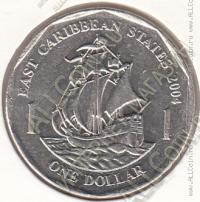 35-79 Восточные Карибы 1 доллар 2004г. 
