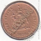19-71 Южная Африка 1 цент 1978г. КМ # 82 бронза 3,0гр. 19мм - 19-71 Южная Африка 1 цент 1978г. КМ # 82 бронза 3,0гр. 19мм