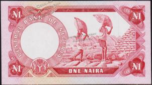 Нигерия 1 найра 1972-78г. P.15a  - UNC - Нигерия 1 найра 1972-78г. P.15a  - UNC
