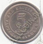15-168 Малайя и Борнео 5 центов 1961г. КМ # 1 UNC медно-никелевая 1,41гр. 16мм
