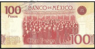 Банкнота Мексика 100 песо 2016 года. P.NEW - UNC "AY" /Юбилейная/ - Банкнота Мексика 100 песо 2016 года. P.NEW - UNC "AY" /Юбилейная/