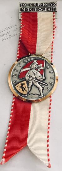 #414 Швейцария спорт Медаль Знаки. Групповой чемпионат в округе Шаффхаузен. 1972 год.
