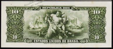Бразилия 1 центаво 1967г. P.183в - UNC на 10 крузейро 1961г. - Бразилия 1 центаво 1967г. P.183в - UNC на 10 крузейро 1961г.