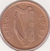 23-31 Ирландия 1 пенни 1943г. Бронза - 23-31 Ирландия 1 пенни 1943г. Бронза