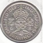 10-99 Великобритания 2 шиллинга 1946г. КМ # 855 серебро  11,3104гр. 28,3мм