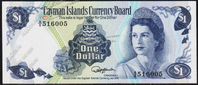 Каймановы острова 1 доллар 1974г. P.5е - UNC - Каймановы острова 1 доллар 1974г. P.5е - UNC