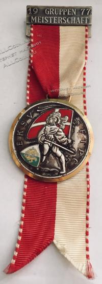#415 Швейцария спорт Медаль Знаки. Групповой чемпионат в округе Турагау. 1977 год.
