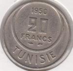 25-1 Тунис 20 франков 1950г. 