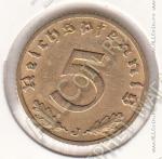 19-155 Германия 5 рейхспфеннигов 1938г. КМ # 91 J алюминий-бронза 2,44гр. 18,1мм