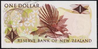 Новая Зеландия 1 доллар 1975-77г. P.163с - UNC - Новая Зеландия 1 доллар 1975-77г. P.163с - UNC