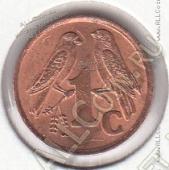 18-76 Южная Африка 1 цент 1996г. КМ # 158 сталь покрытая медью 1,5гр. 15мм - 18-76 Южная Африка 1 цент 1996г. КМ # 158 сталь покрытая медью 1,5гр. 15мм