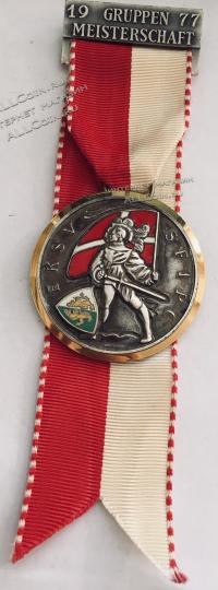 #416 Швейцария спорт Медаль Знаки. Групповой чемпионат в округе Турагау. 1977 год.