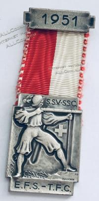 #485 Швейцария спорт Медаль Знаки. Медаль. 1951 год.